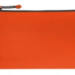 MAGPUL DAKA Pouch Medium, orange front view with rectangular shape and black zip closure