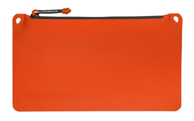 primary-17678 MAGPUL DAKA Pouch Medium, orange front view with rectangular shape and black zip closure