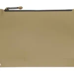 MAGPUL DAKA POUCH LRG FDE, flat dark earth pouch in front view with black zipper