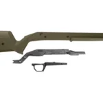 MAGPUL Hunter Ruger American SA Stock ODG, right-side view with separate trigger components