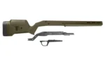 MAGPUL Hunter Ruger American SA Stock ODG, right-side view with separate trigger components