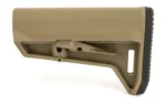 MAGPUL MOE SL-K STK FDE stock, left-side view with adjustment lever and black recoil pad