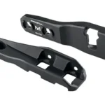 MAGPUL M-LOK EXTND CANT SCOUT MNT, black angled view of two mounting pieces with cutouts