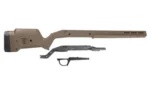 MAGPUL HUNTR RUG AMERICAN SA STK FDE tan stock, right-side view with separate black hardware