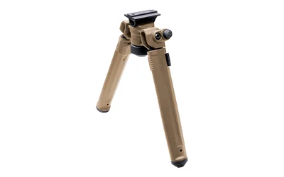 primary-17731 MAGPUL BIPOD tan angled front view with splayed legs and black mounting head