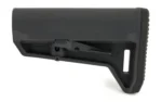 MAGPUL MOE SL-K STK MIL-SPEC GRY, gray right-side view with angled butt pad and adjustment lever