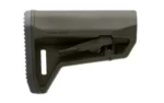 Magpul MOE SL-M stock, olive drab right-side view with angled buttpad and adjustment lever