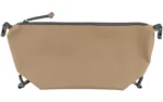 Magpul DAKA Takeout, flat dark earth pouch side view with black zipper and corner cords