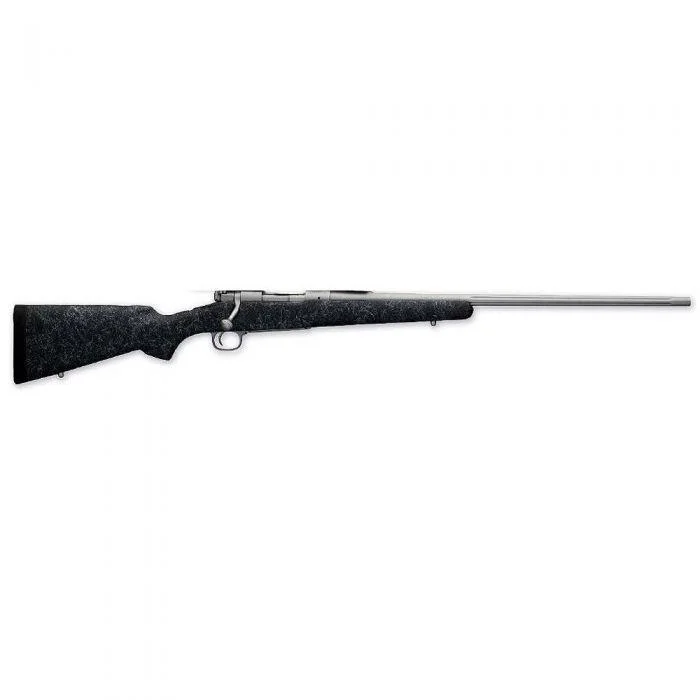 primary-1778 Winchester M70 Extreme Weather SS, right-side view with black stock and silver barrel