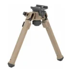 Magpul Bipod Sling Stud QD, front angled view in flat dark earth with legs extended