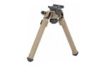 Magpul Bipod Sling Stud QD, front angled view in flat dark earth with legs extended
