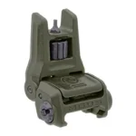 MAGPUL MBUS 3 FRONT SIGHT, olive drab green angled front view with raised sight post