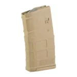MAGPUL PMAG M3 7.62 20RD MCT, tan angled front view with ribbed body