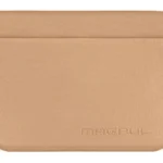 MAGPUL DAKA FOLDING WALLET FDE, closed front view in tan with embossed logo