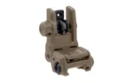 MAGPUL MBUS 3 REAR SIGHT FDE rear angled view with aperture and adjustment knobs