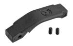 MAGPUL MOE ENHANCED TRIG GUARD BLK, angled view of black trigger guard with two screws