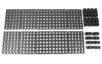Magpul DAKA Grid Organizer Long Rifle, black grid panels and assorted blocks laid flat