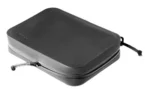 MAGPUL DAKA UTILITY ORGANZER LG, black angled view with zippered hard-shell case and pull cords