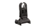 MAGPUL MBUS PRO HOODED FRNT SGHT black folding front sight, angled front view with hooded post
