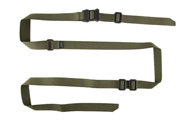 primary-17903 MAGPUL MS1 LITE SLING, ranger green, laid flat with adjustment buckles and looped ends