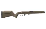 MAGPUL HUNTR LT SAVAGE AXIS SA FDE right-side view of tan stock with raised cheekpiece