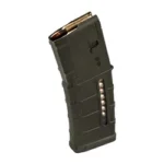 MAGPUL PMAG M3 ODG magazine, angled side view with cartridge window