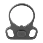 Doublestar Corp. ambi loop end plate in black, front view with large center ring and two loops