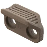 MAGPUL THUMB SHELF M-LOK FDE angled view with ribbed top and two mounting holes