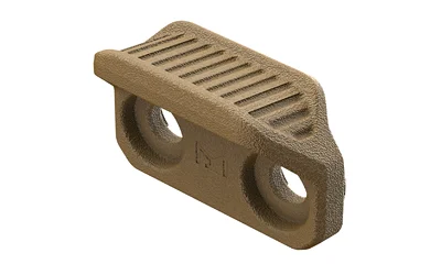 MAGPUL THUMB SHELF M-LOK MOD COY BRN angled view with ribbed top and two mounting holes