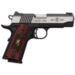 Browning Firearms Browning 1911 380 Black Label Medallion Pro Handgun 380 ACP 8rd Magazine 3.625" Barrel Black with Silver