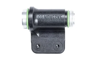 primary-18067 Noveske Body Weaponlight BLK LH, black front view with threaded ends and two screw heads