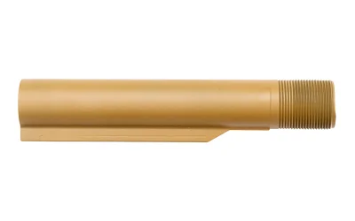 NOVESKE BUFFER TUBE TIGER EYE, gold side view with threaded end