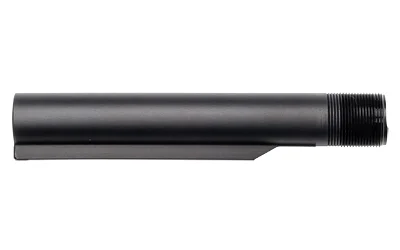 NOVESKE AR10 BUFFER KIT, black buffer tube in side view with threaded end