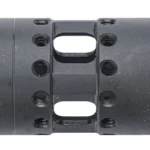 NOVESKE NUT BARREL NSR/NHR, black barrel nut in top view with openings and multiple holes