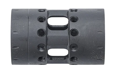NOVESKE NUT BARREL NSR/NHR, black barrel nut in top view with openings and multiple holes