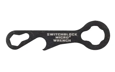 NOVESKE WRENCH MICRO SWITCHBLOCK black flat wrench, top view with open ends