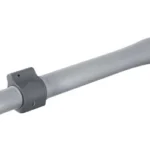 Noveske Recon Barrel matte gray angled side view with gas block and black barrel extension