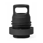 Yankee Hill Machine Co YHM MINI QD MUZZLE BRAKE, black front angled view with rectangular port