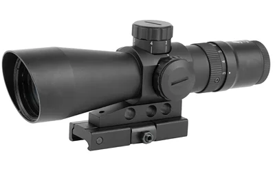 NCSTAR MKIII TAC G2 3-9X42 black scope, right-side view with adjustment knobs and mount