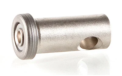 Patriot Ordnance Factory POF roller cam pin assembly, silver side view with oval cutout