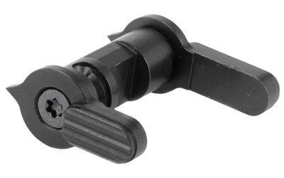 Patriot Ordnance Factory POF AMBI SFTY SELECTOR black selector, angled close-up with two levers