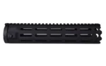 Yankee Hill Machine Co YHM 10-inch M-LOK Handguard MR7 Assy, black side view with top rail