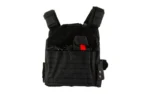 NCSTAR LSR PLATE CARRIER MED-2XL black carrier, front view with shoulder straps and webbing