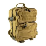 NCSTAR VISM EVERY DAY PACK TAN tan backpack, front view with multiple zip pockets and webbing