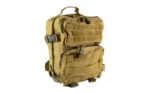 NCSTAR VISM EVERY DAY PACK TAN tan backpack, front view with multiple zip pockets and webbing