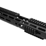 NCSTAR M-LOK HANDGRD/CARB EXT black angled view with top rails and slotted sides