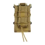 High Speed Gear HSGI X2RP TACO MOLLE COY, coyote brown pouch front with elastic cord lacing