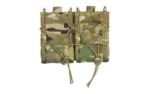 High Speed Gear HSGI DOUBLE RIFLE TACO MOLLE MC, front view of two multicam pouches with tan cord