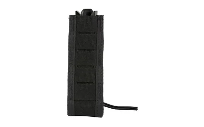 High Speed Gear HSGI DUTY EXTENDED PISTOL TACO BLK, black pouch in front view with cord