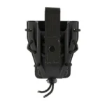 High Speed Gear HSGI KYDEX HANDCUFF TACO BLK, black front view with strap and side hardware